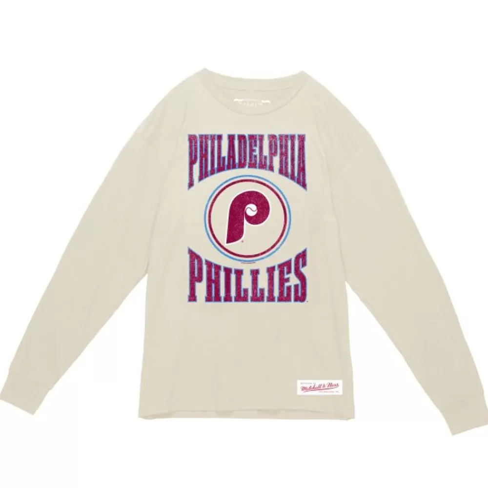 Apparel Mitchell & Ness T-Shirts & Tops-Arched Logo Slub Ls Tee Philadelphia Phillies