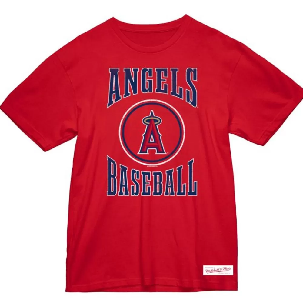 Apparel Mitchell & Ness T-Shirts & Tops-Arched Logo Slub Tee Anaheim Angels