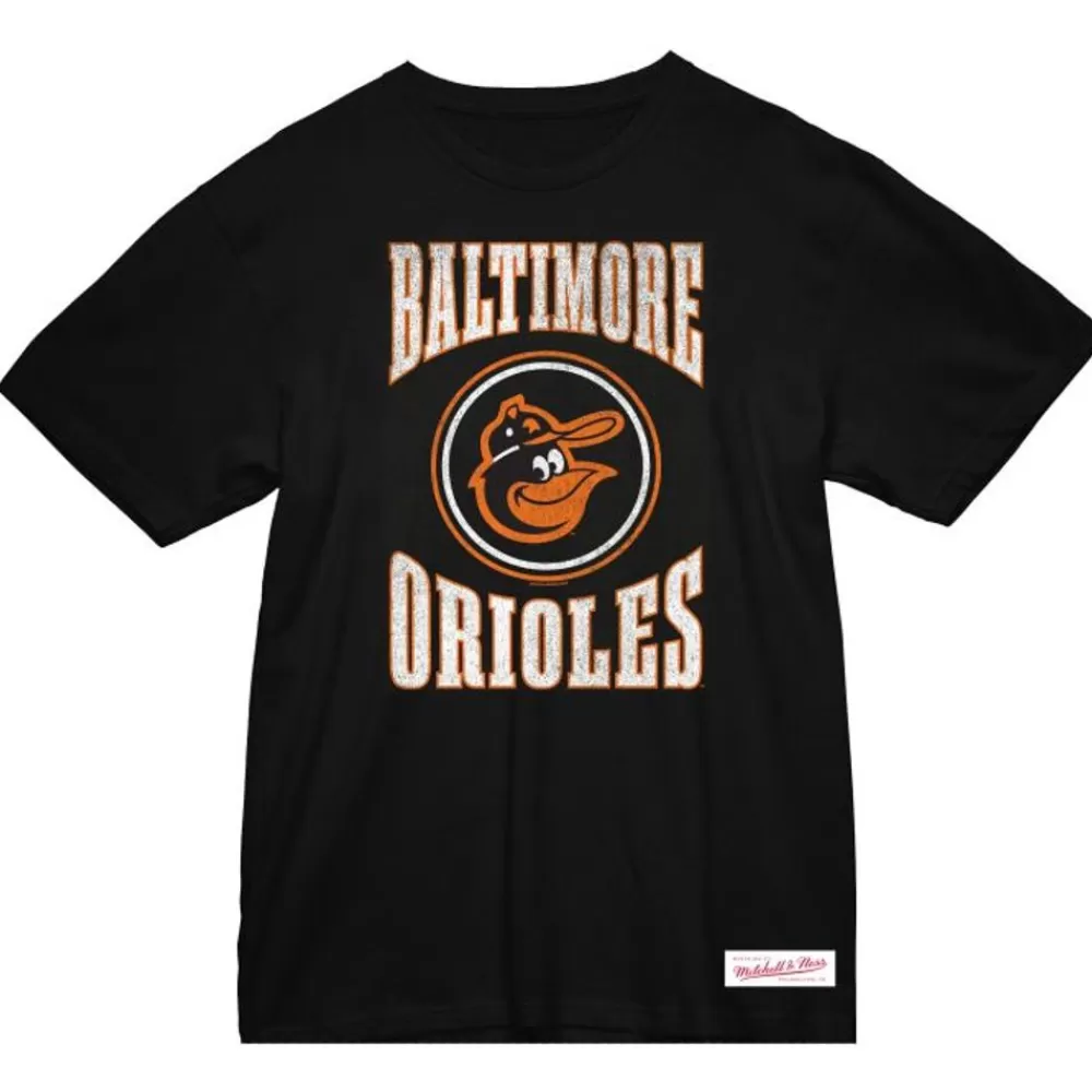 Apparel Mitchell & Ness T-Shirts & Tops-Arched Logo Slub Tee Baltimore Orioles