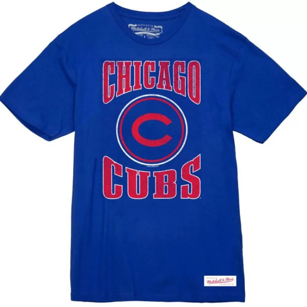 Apparel Mitchell & Ness T-Shirts & Tops-Arched Logo Slub Tee Chicago Cubs