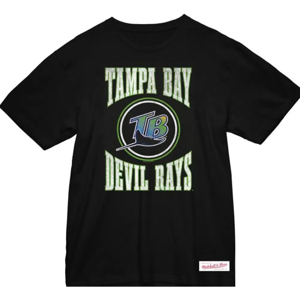 Apparel Mitchell & Ness T-Shirts & Tops-Arched Logo Slub Tee Tampa Bay Rays
