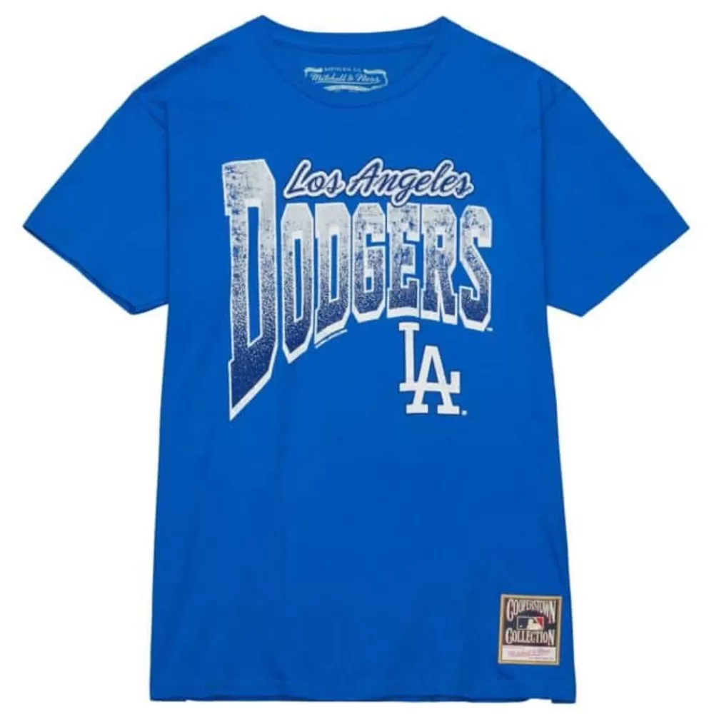 Apparel Mitchell & Ness T-Shirts & Tops-Arched Vintage Logo Tee Los Angeles Dodgers