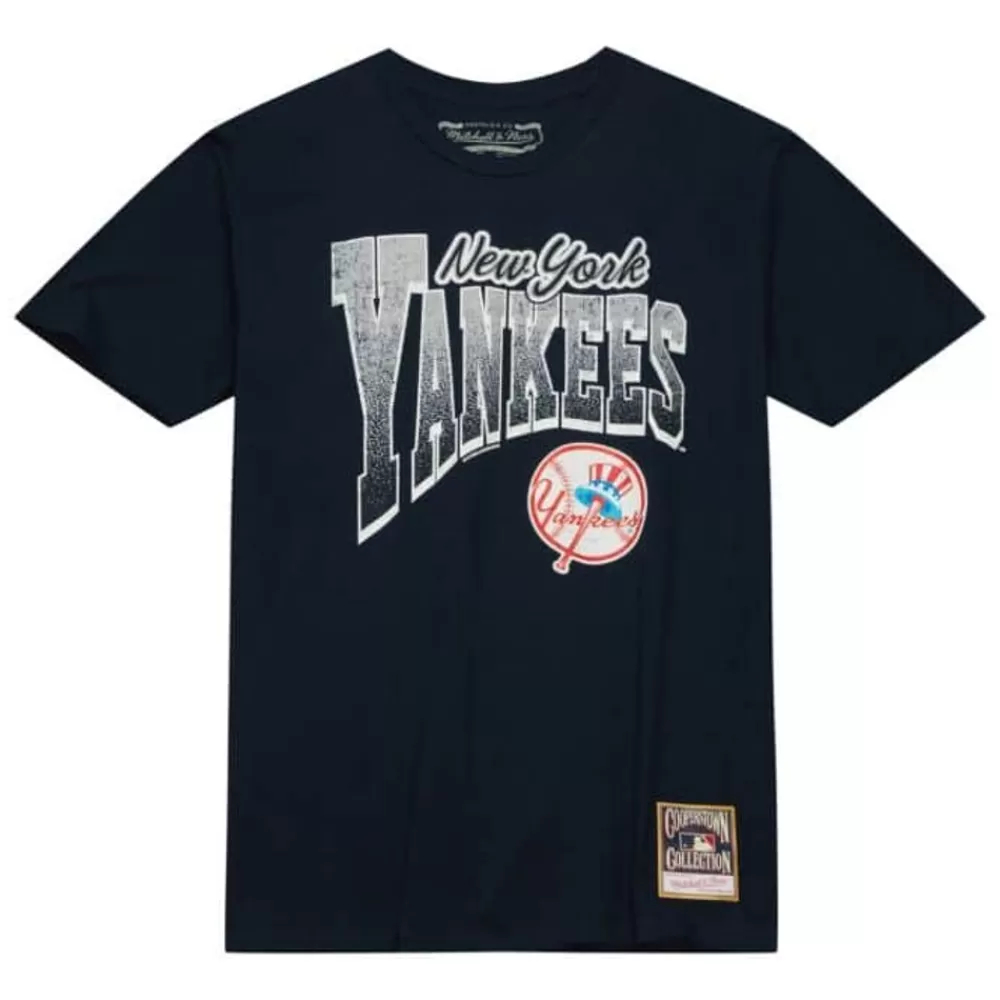 Apparel Mitchell & Ness T-Shirts & Tops-Arched Vintage Logo Tee New York Yankees