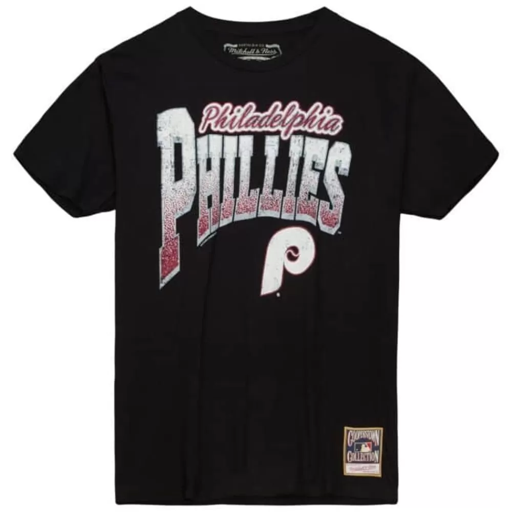 Apparel Mitchell & Ness T-Shirts & Tops-Arched Vintage Logo Tee Philadelphia Phillies