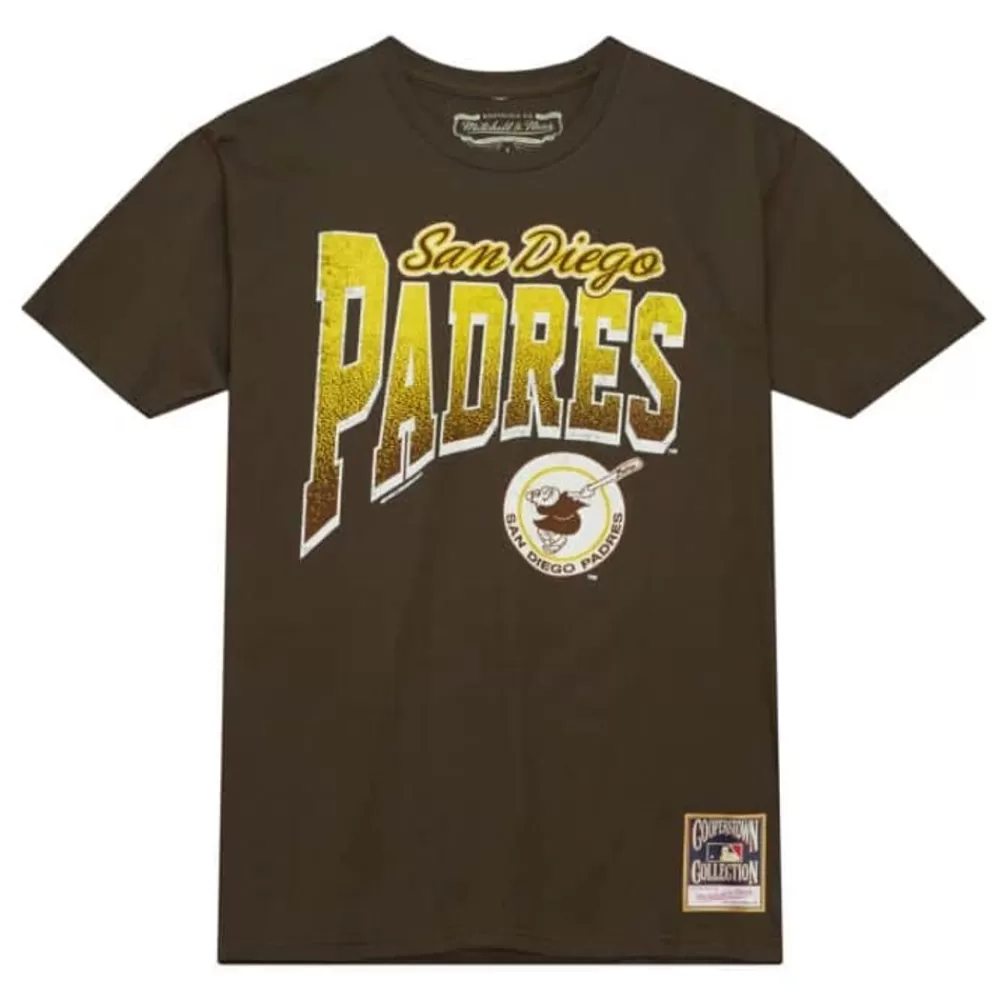 Apparel Mitchell & Ness T-Shirts & Tops-Arched Vintage Logo Tee San Diego Padres