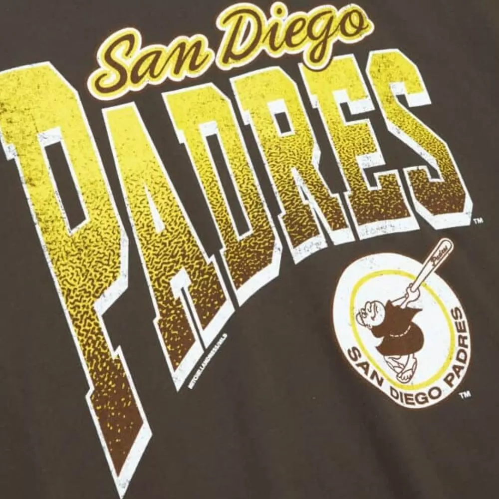 Apparel Mitchell & Ness T-Shirts & Tops-Arched Vintage Logo Tee San Diego Padres