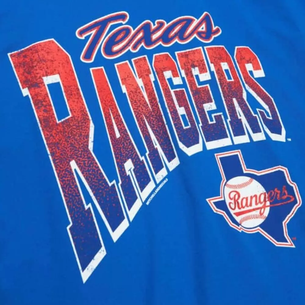 Apparel Mitchell & Ness T-Shirts & Tops-Arched Vintage Logo Tee Texas Rangers