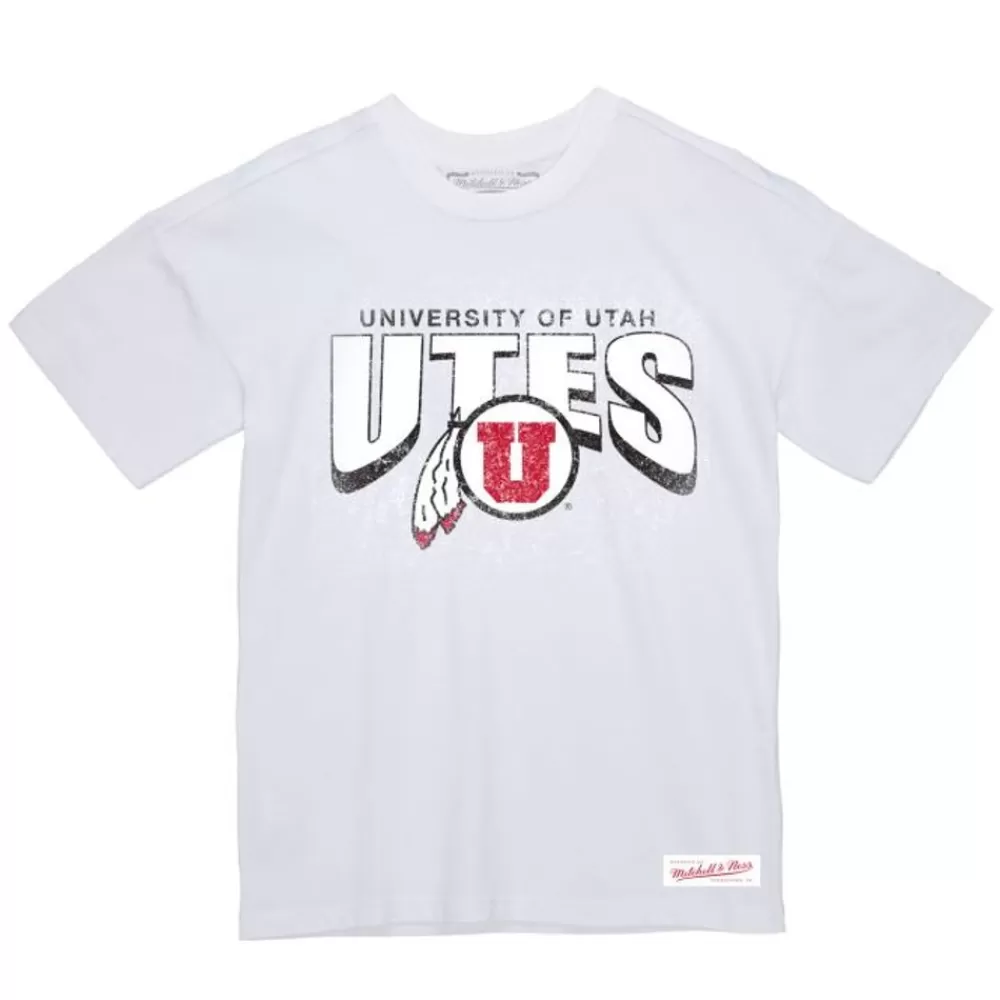 Apparel Mitchell & Ness T-Shirts & Tops-Arched Wordmark Tee University Of Utah