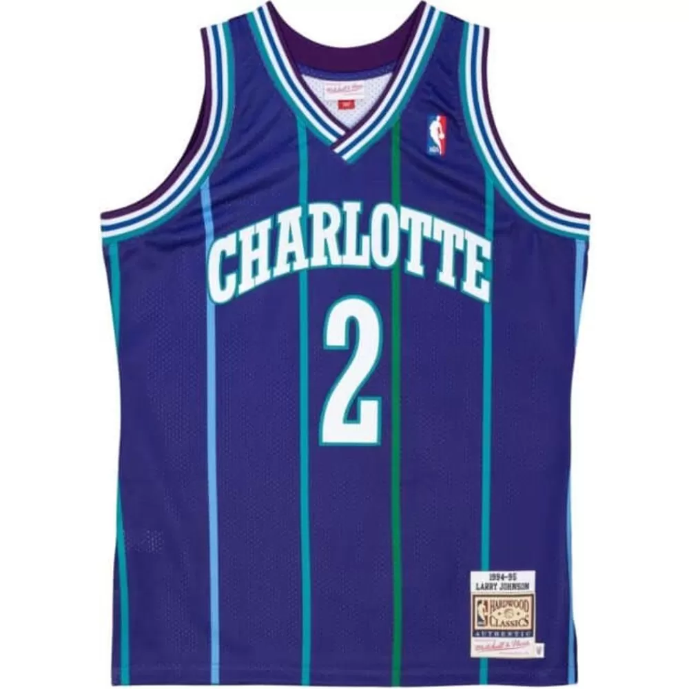 Jerseys Mitchell & Ness -Authentic Larry Johnson Charlotte Hornets Alternate 1994-95 Jersey