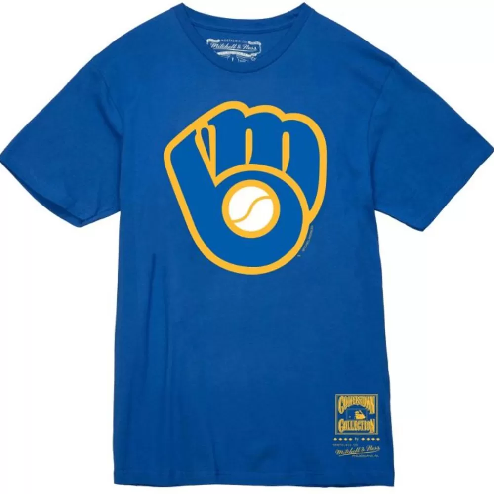 Apparel Mitchell & Ness T-Shirts & Tops-Basic Logo 2 Tee Milwaukee Brewers