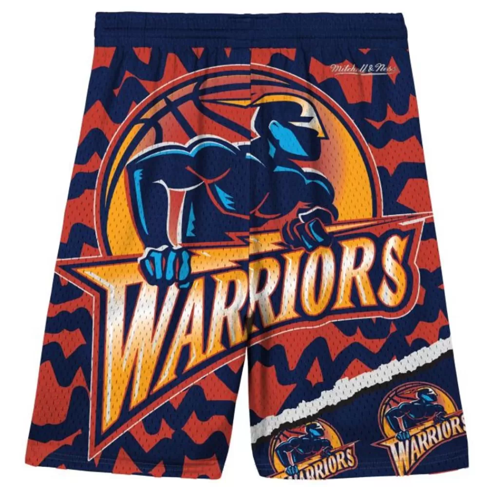 Apparel Mitchell & Ness Big Kids-Big Face Jumbotron Mesh Shorts Golden State Warriors