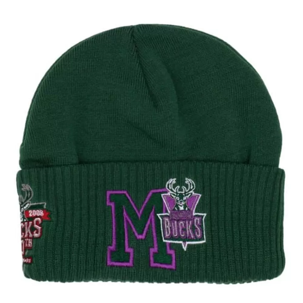 Headwear Mitchell & Ness -First Letterman Knit Hwc Milwaukee Bucks