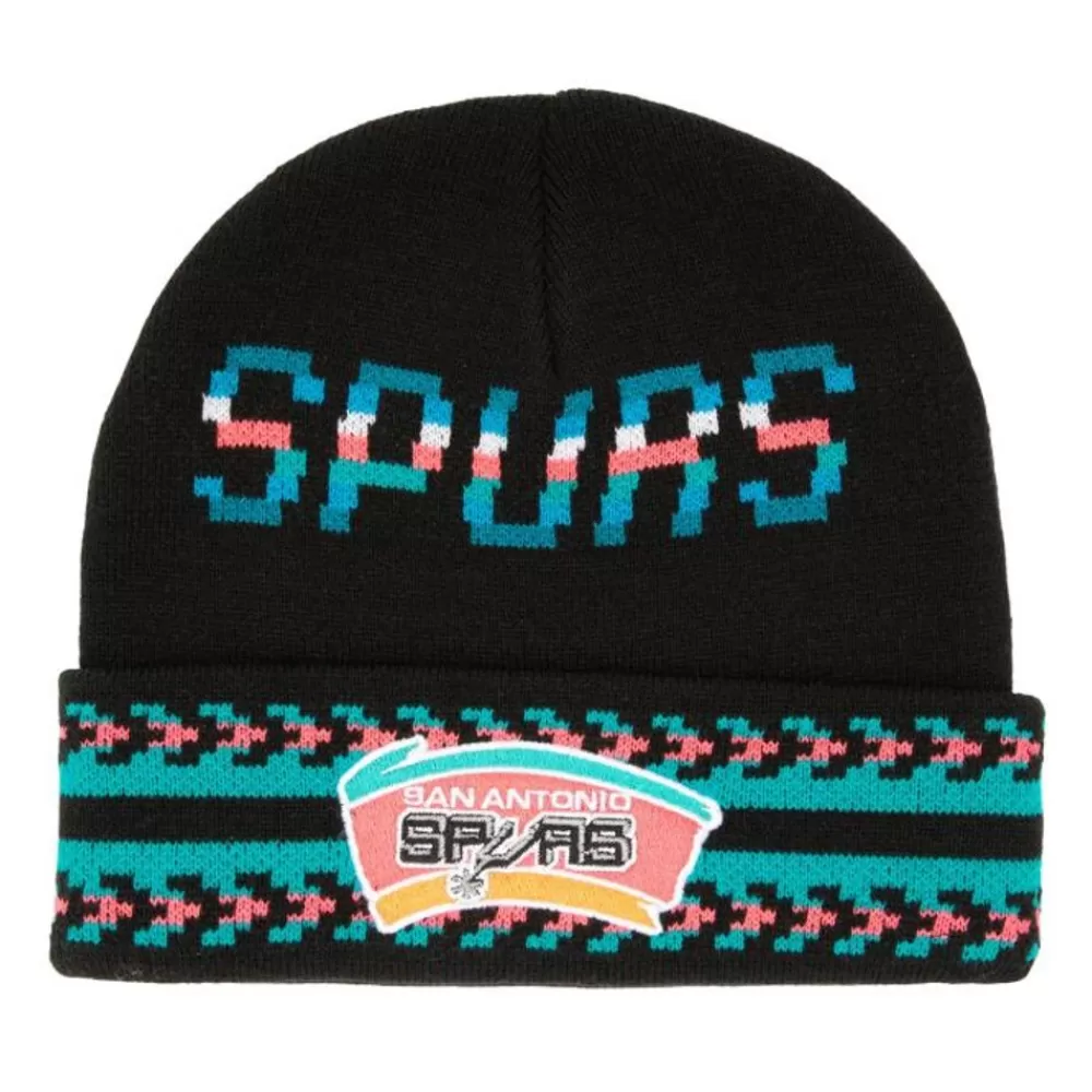 Headwear Mitchell & Ness -Game On Knit Hwc San Antonio Spurs