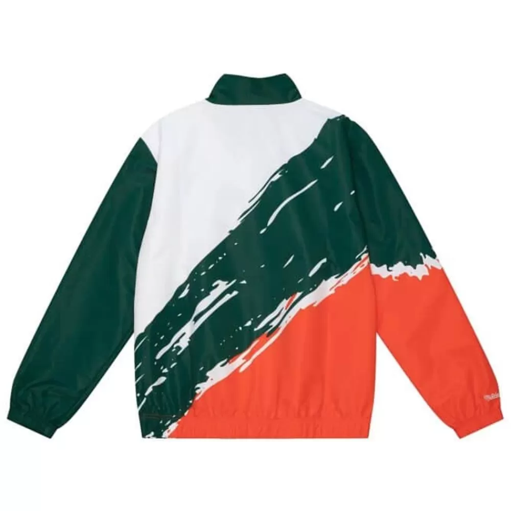 Apparel Mitchell & Ness Jackets & Outerwear-Paintbrush Windbreaker University Of Miami