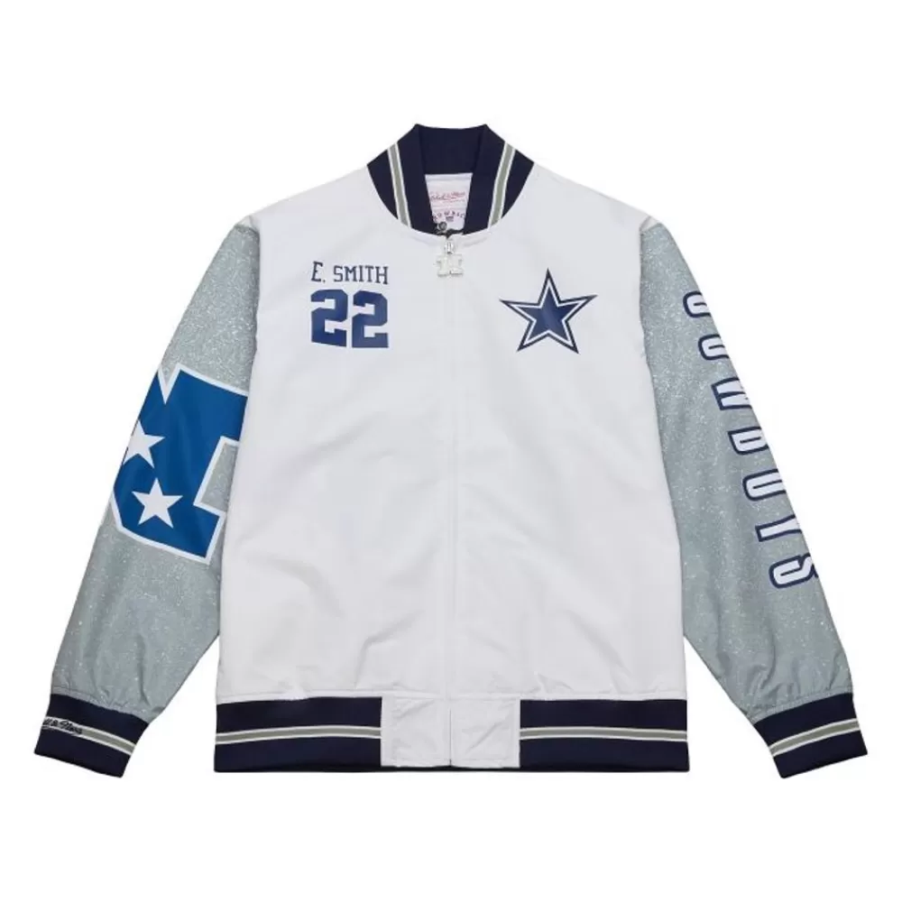 Apparel Mitchell & Ness Jackets & Outerwear-Player Burst Warm Up Jacket Dallas Cowboys Emmitt Smith