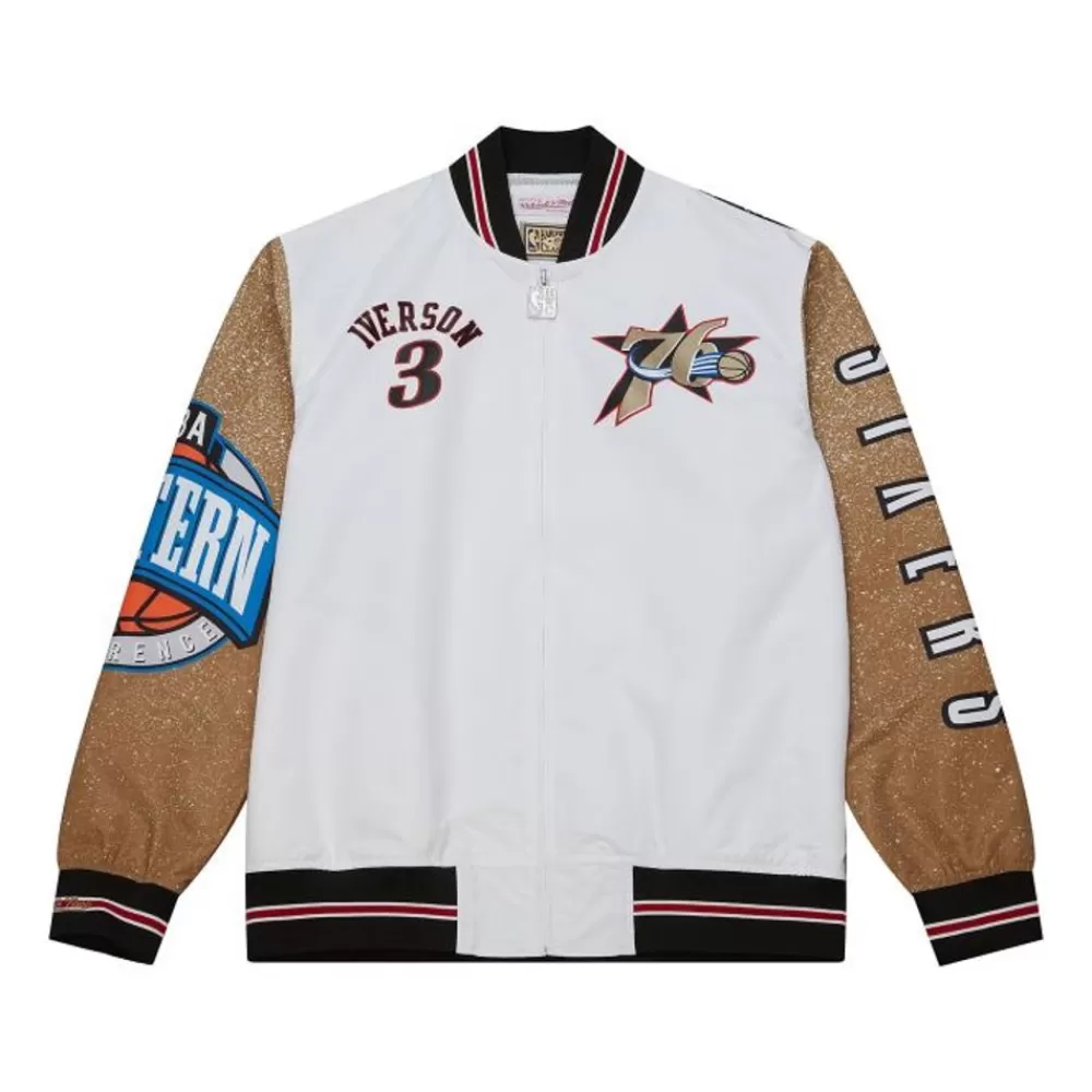 Apparel Mitchell & Ness Jackets & Outerwear-Player Burst Warm Up Jacket Philadelphia 76Ers Allen Iverson