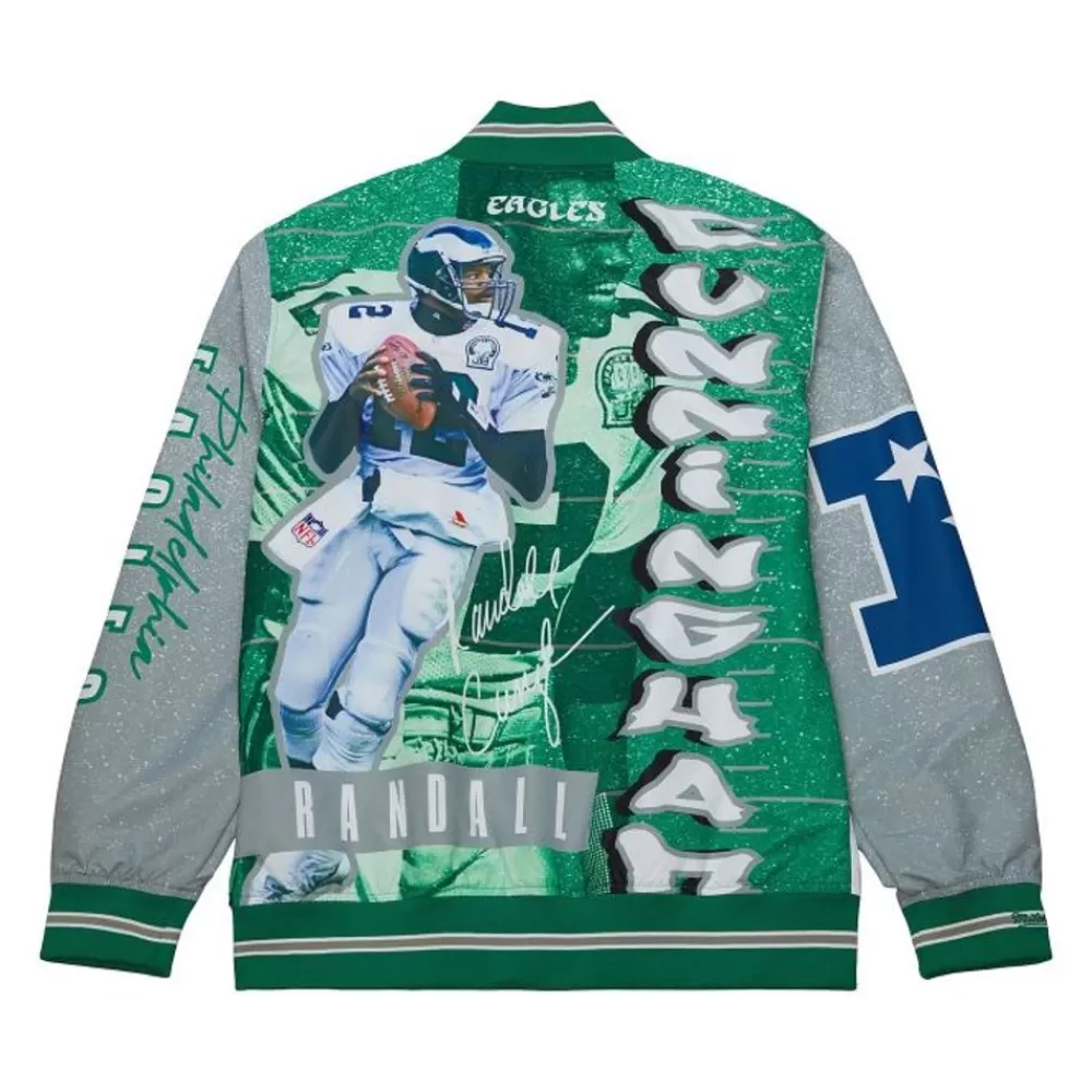 Apparel Mitchell & Ness Jackets & Outerwear-Player Burst Warm Up Jacket Philadelphia Eagles Randall Cunningham