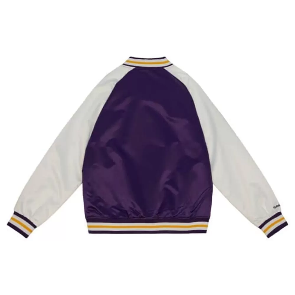 Apparel Mitchell & Ness Jackets & Outerwear-Primetime Lightweight Satin Jacket Los Angeles Lakers