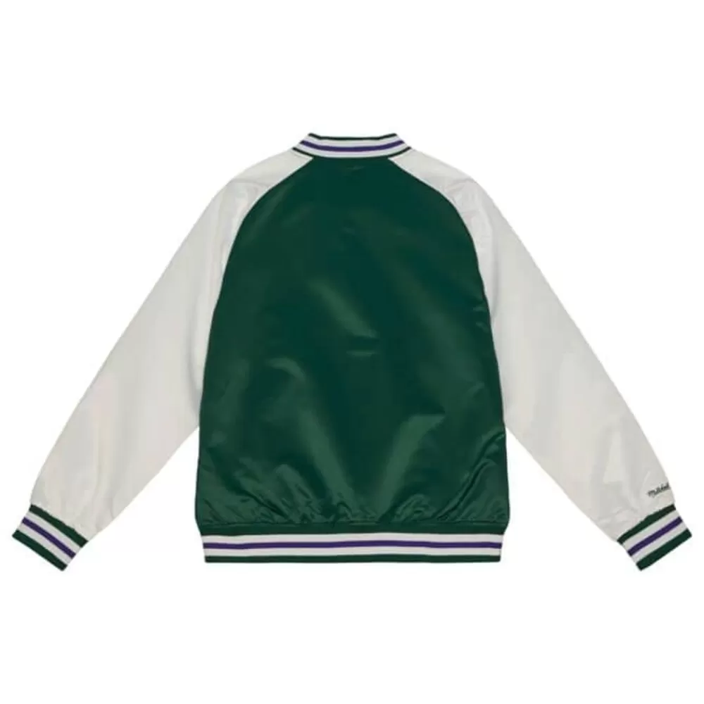 Apparel Mitchell & Ness Jackets & Outerwear-Primetime Lightweight Satin Jacket Milwaukee Bucks