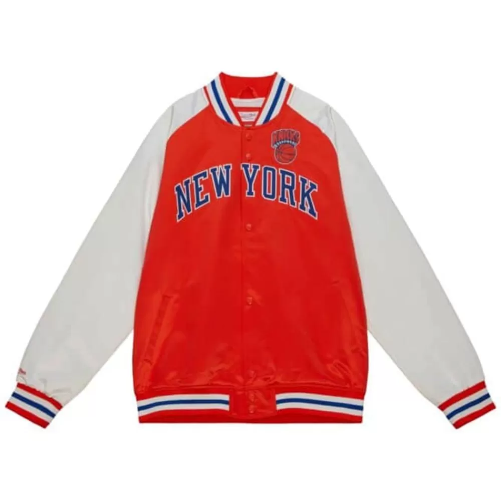 Apparel Mitchell & Ness Jackets & Outerwear-Primetime Lightweight Satin Jacket New York Knicks