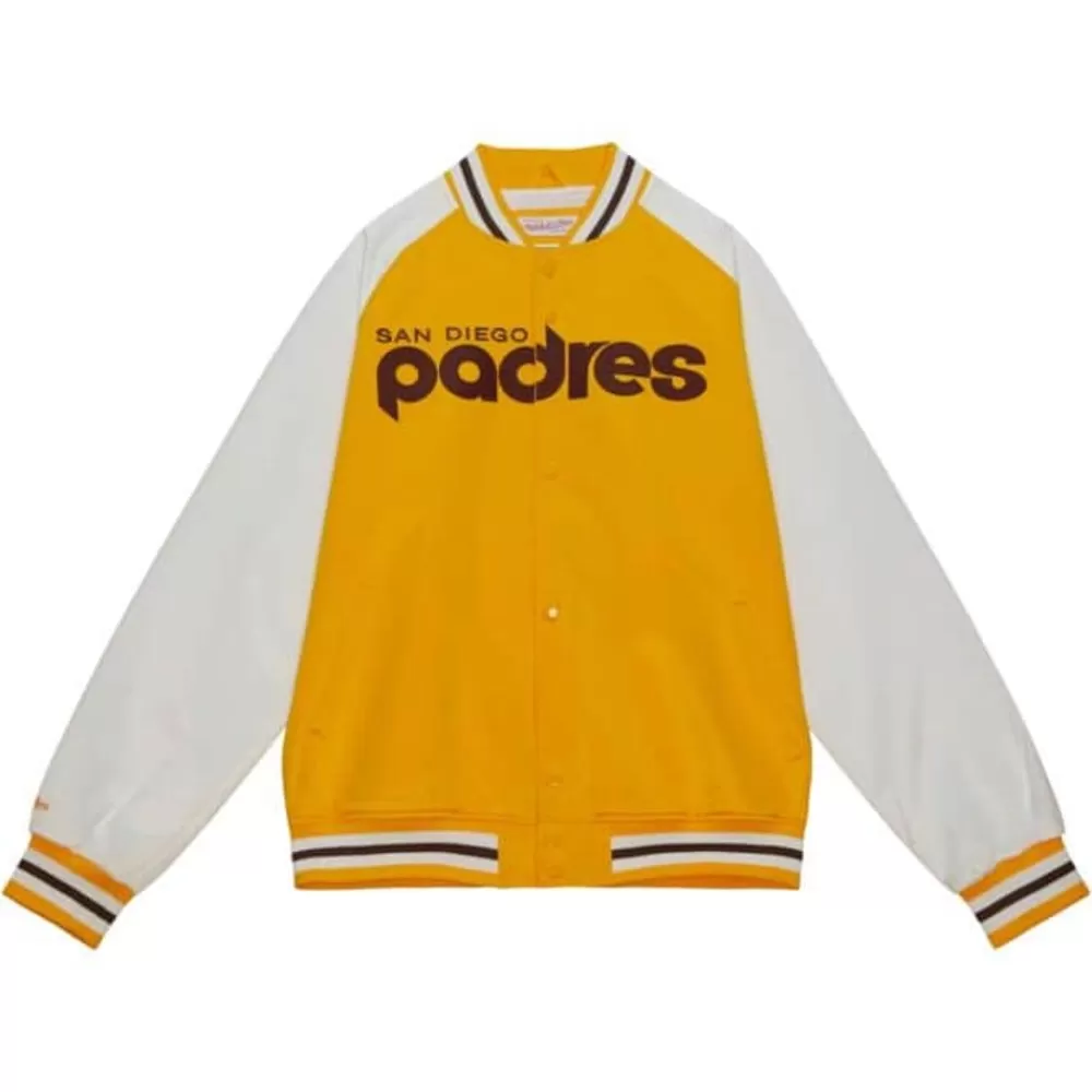 Apparel Mitchell & Ness Jackets & Outerwear-Primetime Lightweight Satin Jacket San Diego Padres