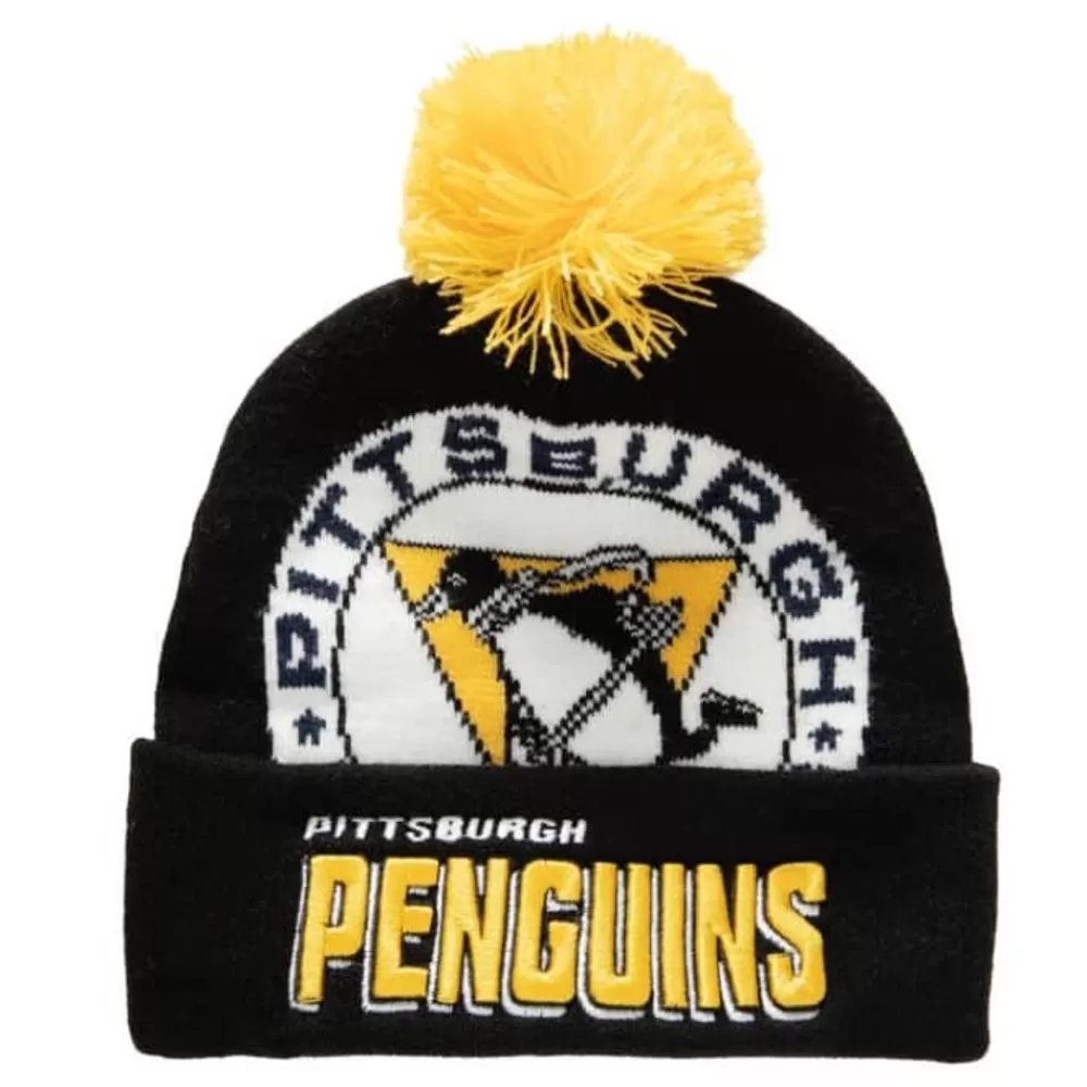 Headwear Mitchell & Ness -Punch Out Pom Knit Pittsburgh Penguins