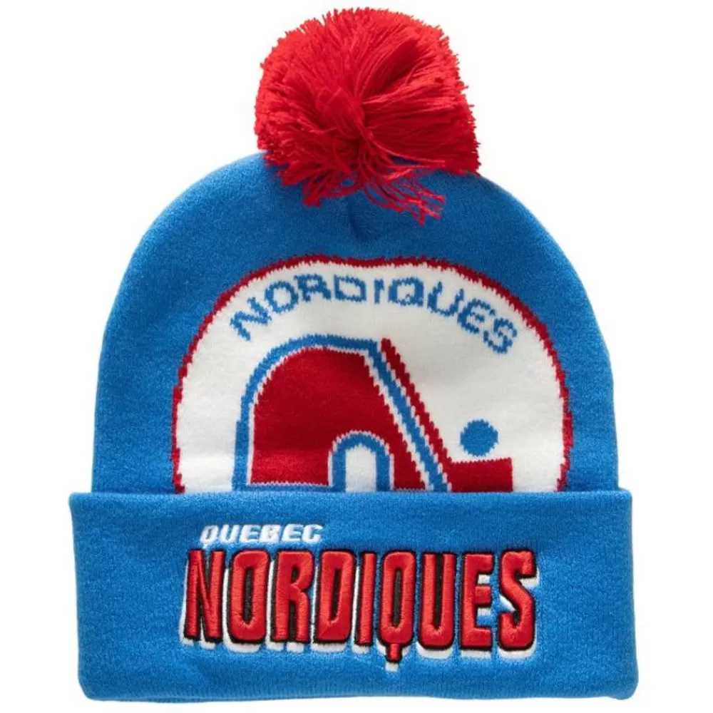 Headwear Mitchell & Ness -Punch Out Pom Knit Quebec Nordiques