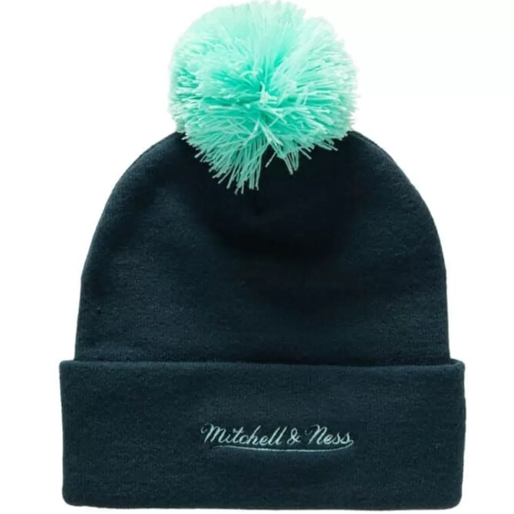 Headwear Mitchell & Ness -Punch Out Pom Knit Seattle Kraken