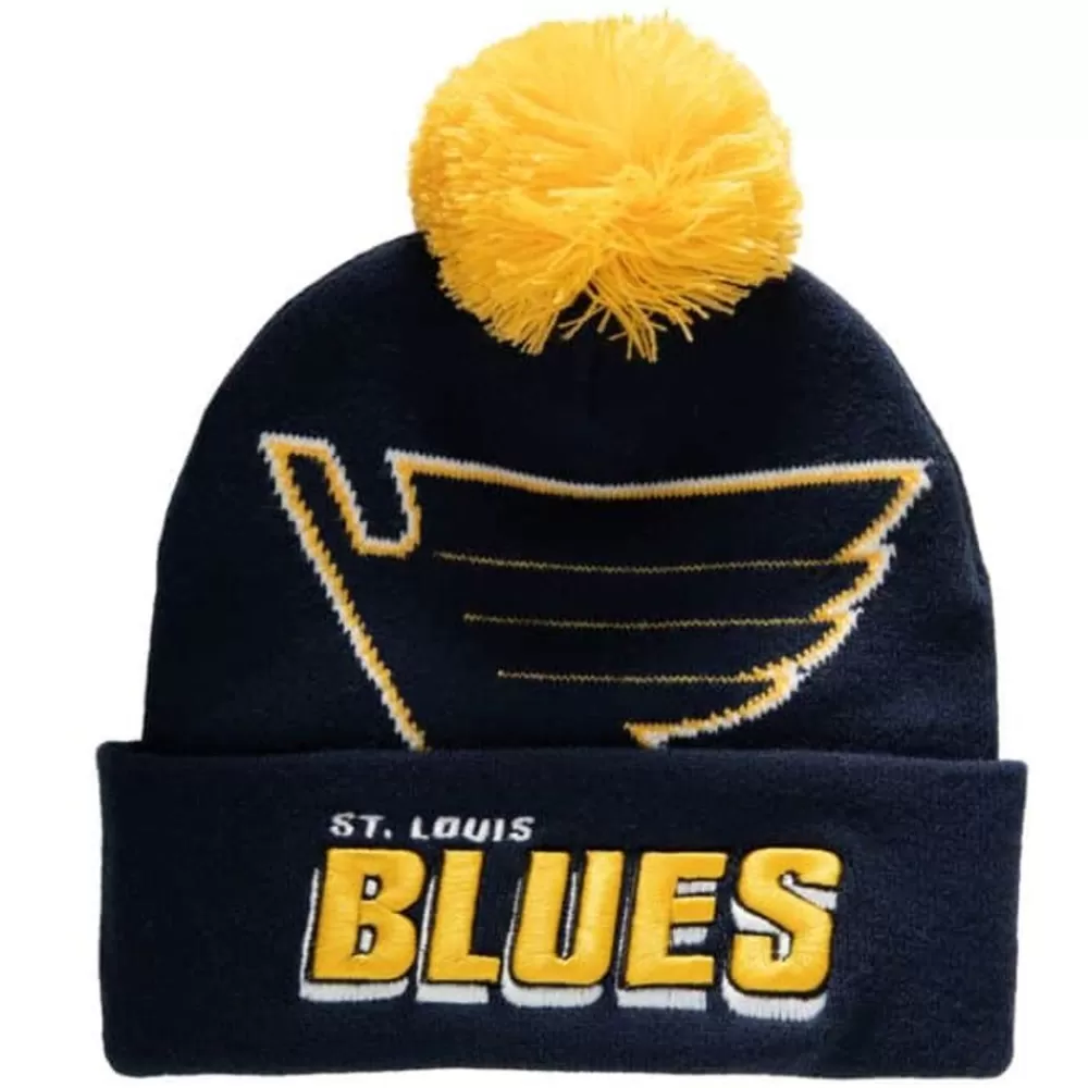 Headwear Mitchell & Ness -Punch Out Pom Knit St. Louis Blues