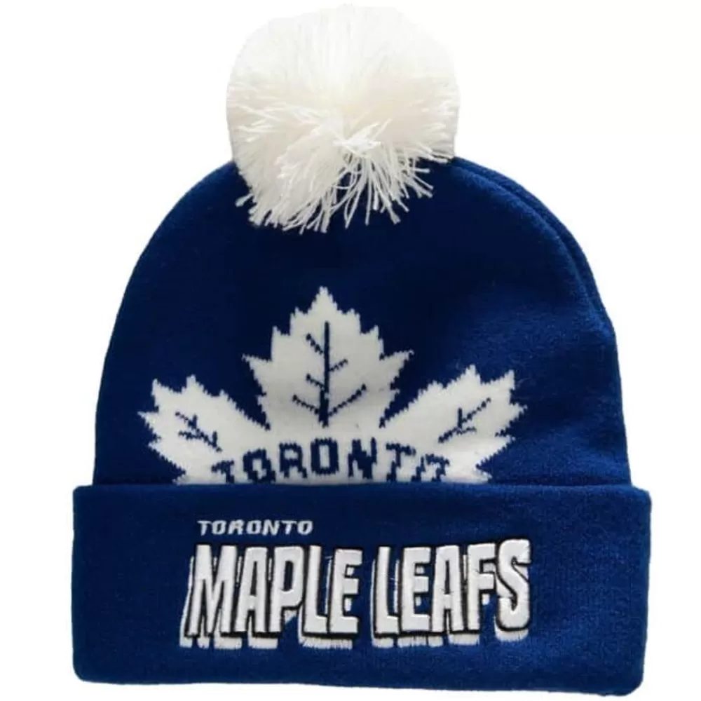 Headwear Mitchell & Ness -Punch Out Pom Knit Toronto Maple Leafs