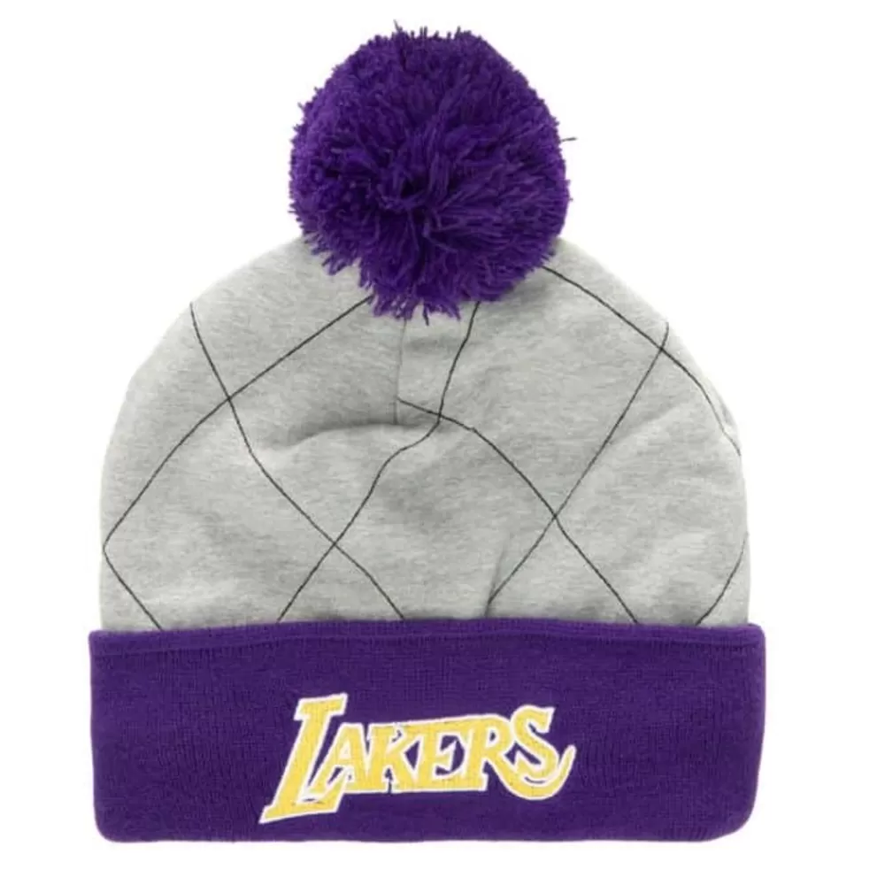 Headwear Mitchell & Ness -Quilted Pom Beanie Hwc Los Angeles Lakers