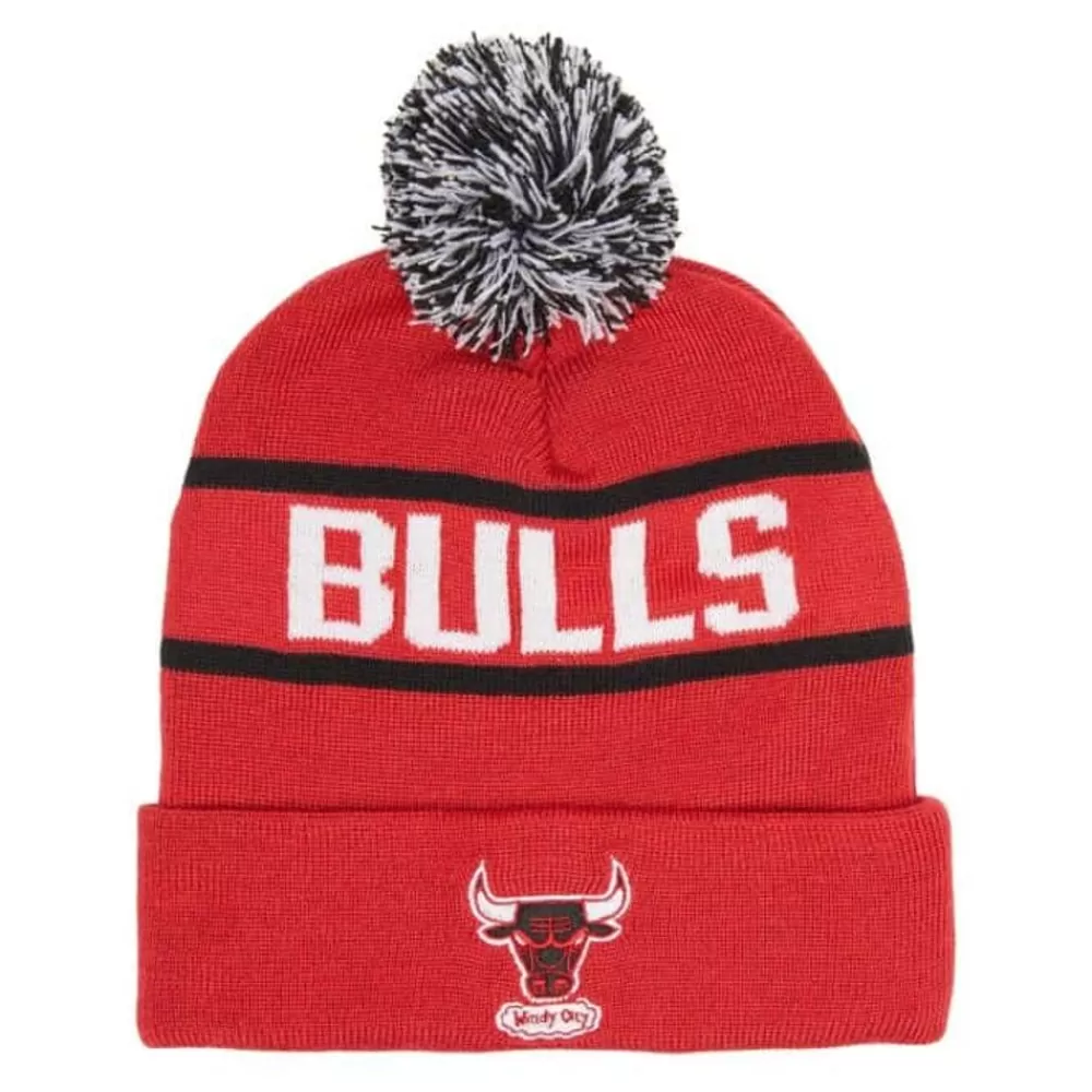 Headwear Mitchell & Ness -Reload 2.0 Pom Knit Beanie Chicago Bulls