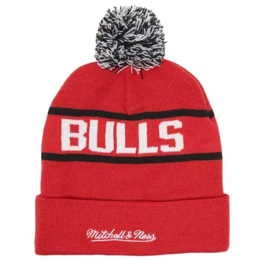 Headwear Mitchell & Ness -Reload 2.0 Pom Knit Beanie Chicago Bulls