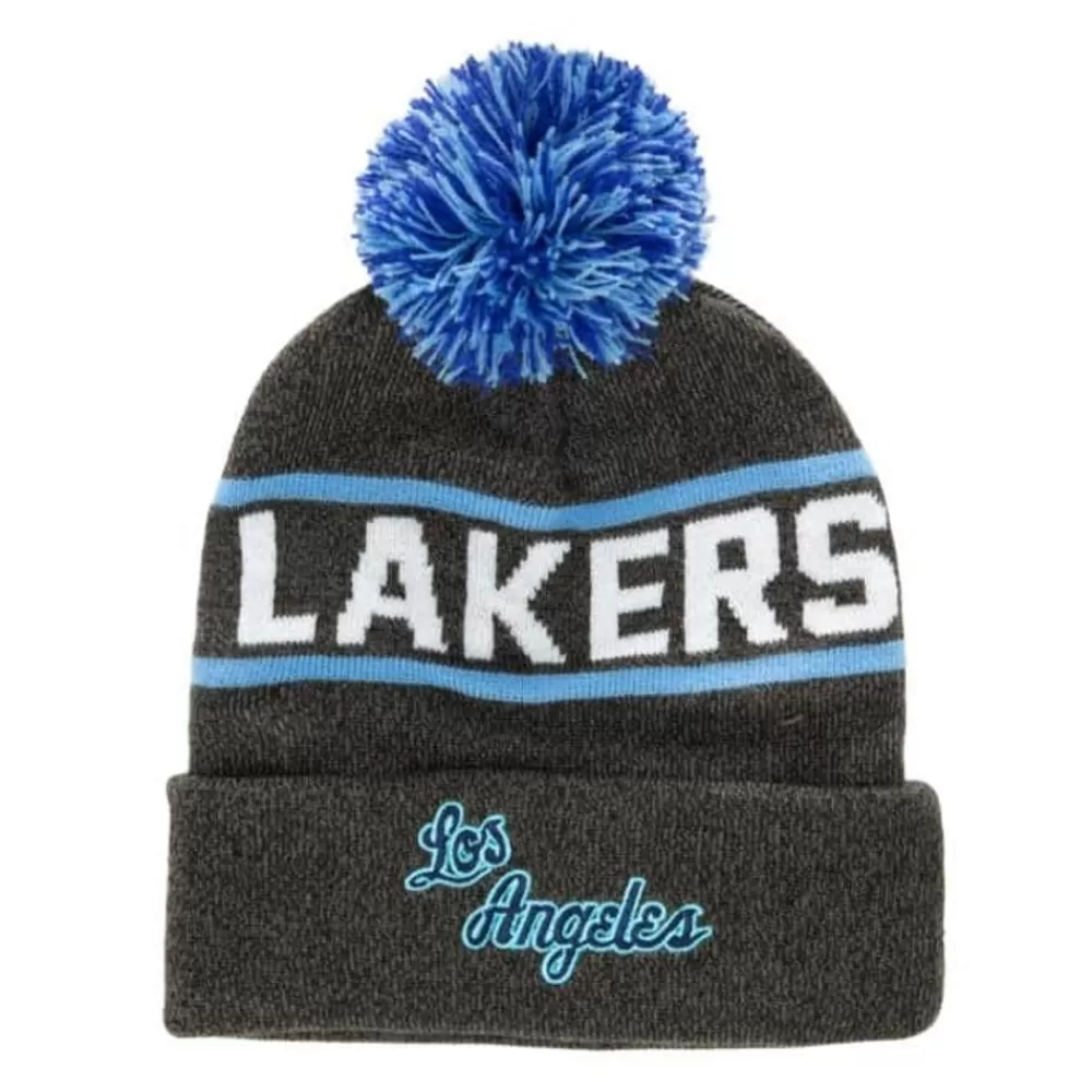 Headwear Mitchell & Ness -Reload 2.0 Pom Knit Beanie Los Angeles Lakers