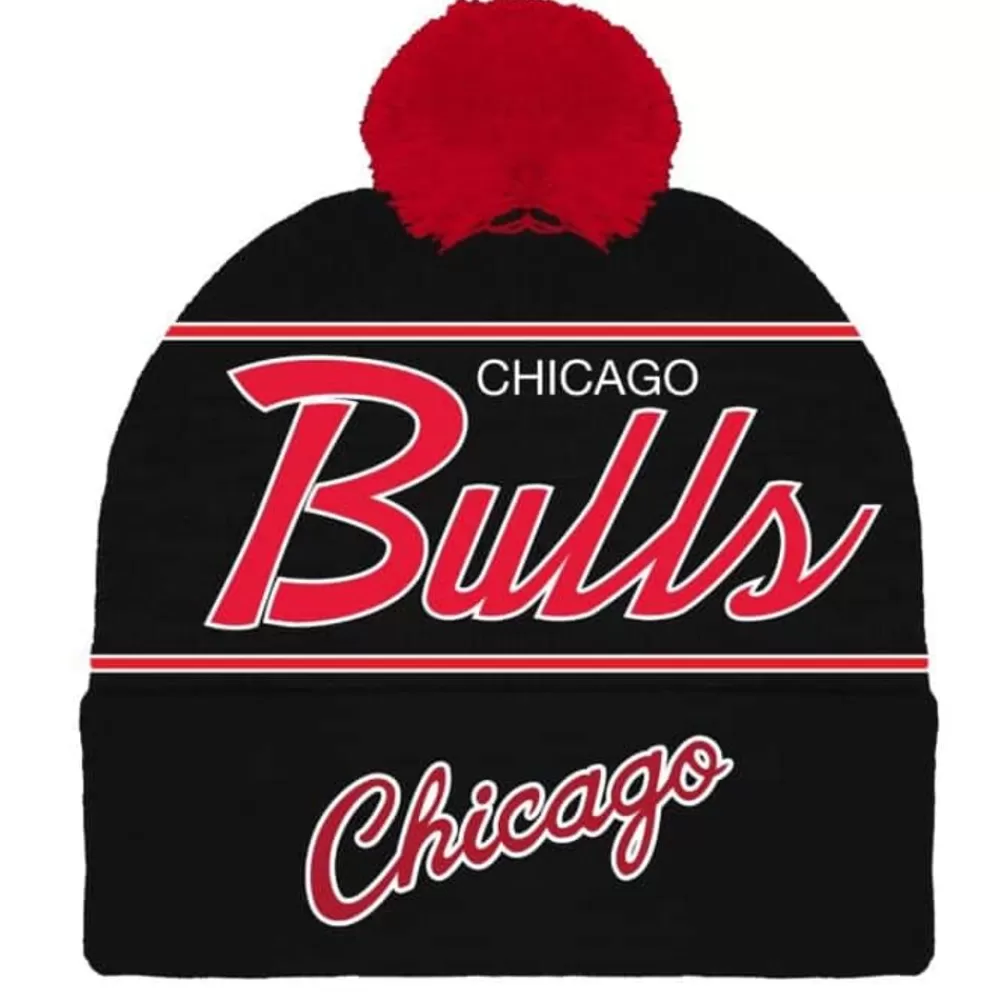 Headwear Mitchell & Ness -Script Pom Beanie Hwc Chicago Bulls