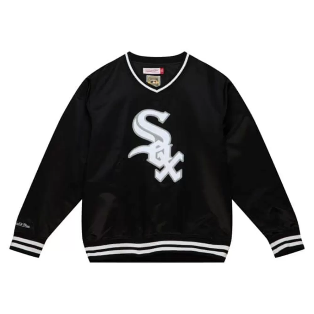 Apparel Mitchell & Ness Jackets & Outerwear-Sideline Pullover Satin Jacket Chicago White Sox