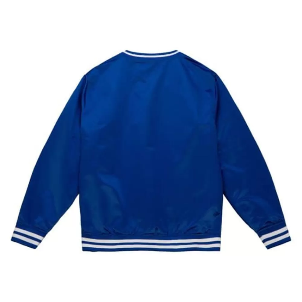 Apparel Mitchell & Ness Jackets & Outerwear-Sideline Pullover Satin Jacket Los Angeles Dodgers