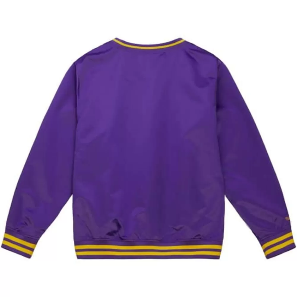 Apparel Mitchell & Ness Jackets & Outerwear-Sideline Pullover Satin Jacket Louisiana State University