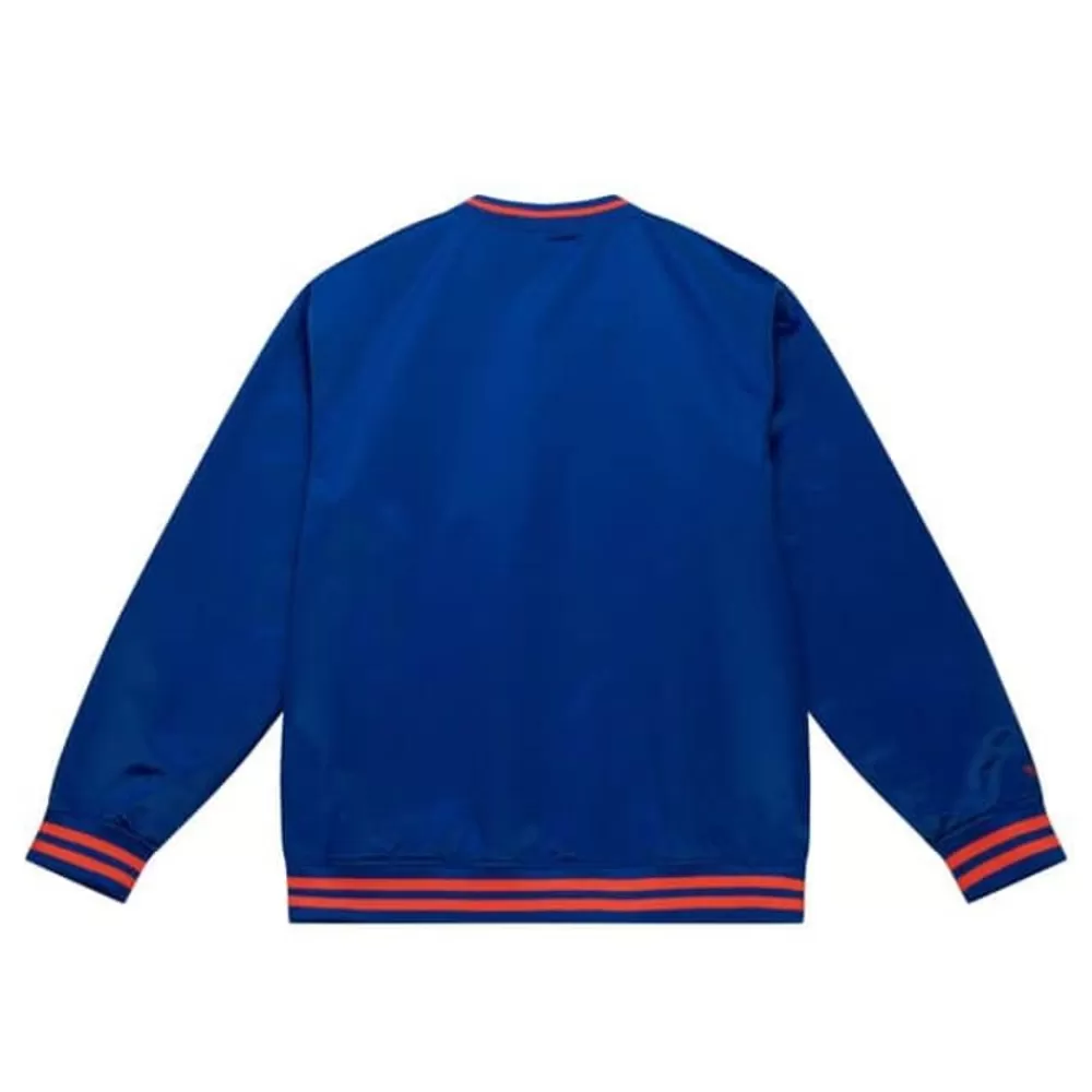 Apparel Mitchell & Ness Jackets & Outerwear-Sideline Pullover Satin Jacket New York Mets