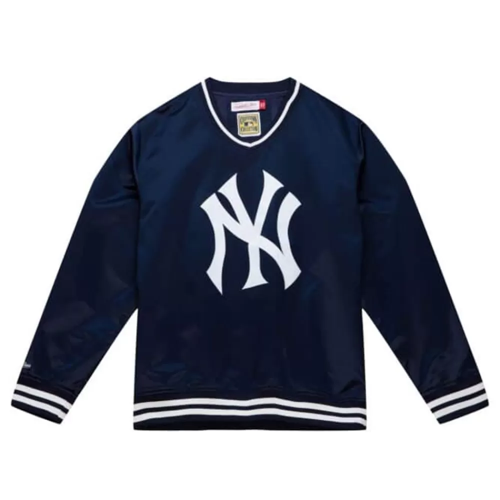 Apparel Mitchell & Ness Jackets & Outerwear-Sideline Pullover Satin Jacket New York Yankees