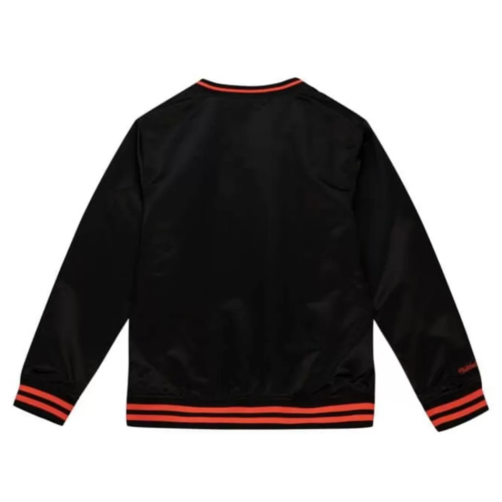 Apparel Mitchell & Ness Jackets & Outerwear-Sideline Pullover Satin Jacket San Francisco Giants