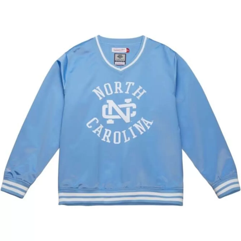 Apparel Mitchell & Ness Jackets & Outerwear-Sideline Pullover Satin Jacket University Of North Carolina