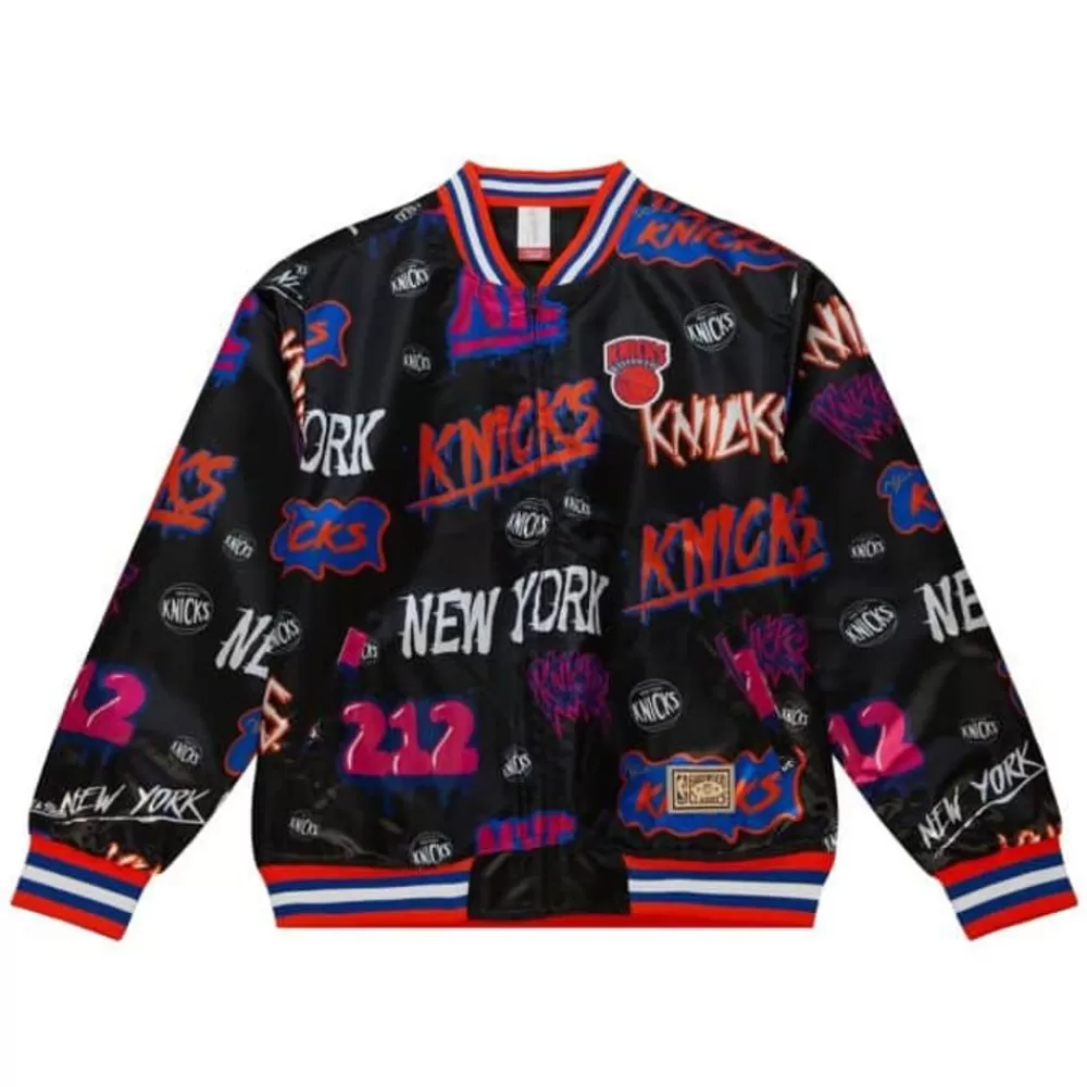 Apparel Mitchell & Ness Jackets & Outerwear-Slap Sticker Reversible Jacket New York Knicks