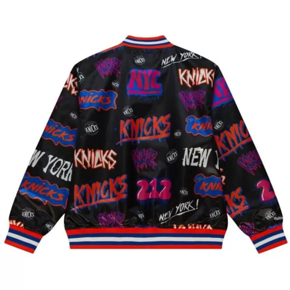 Apparel Mitchell & Ness Jackets & Outerwear-Slap Sticker Reversible Jacket New York Knicks