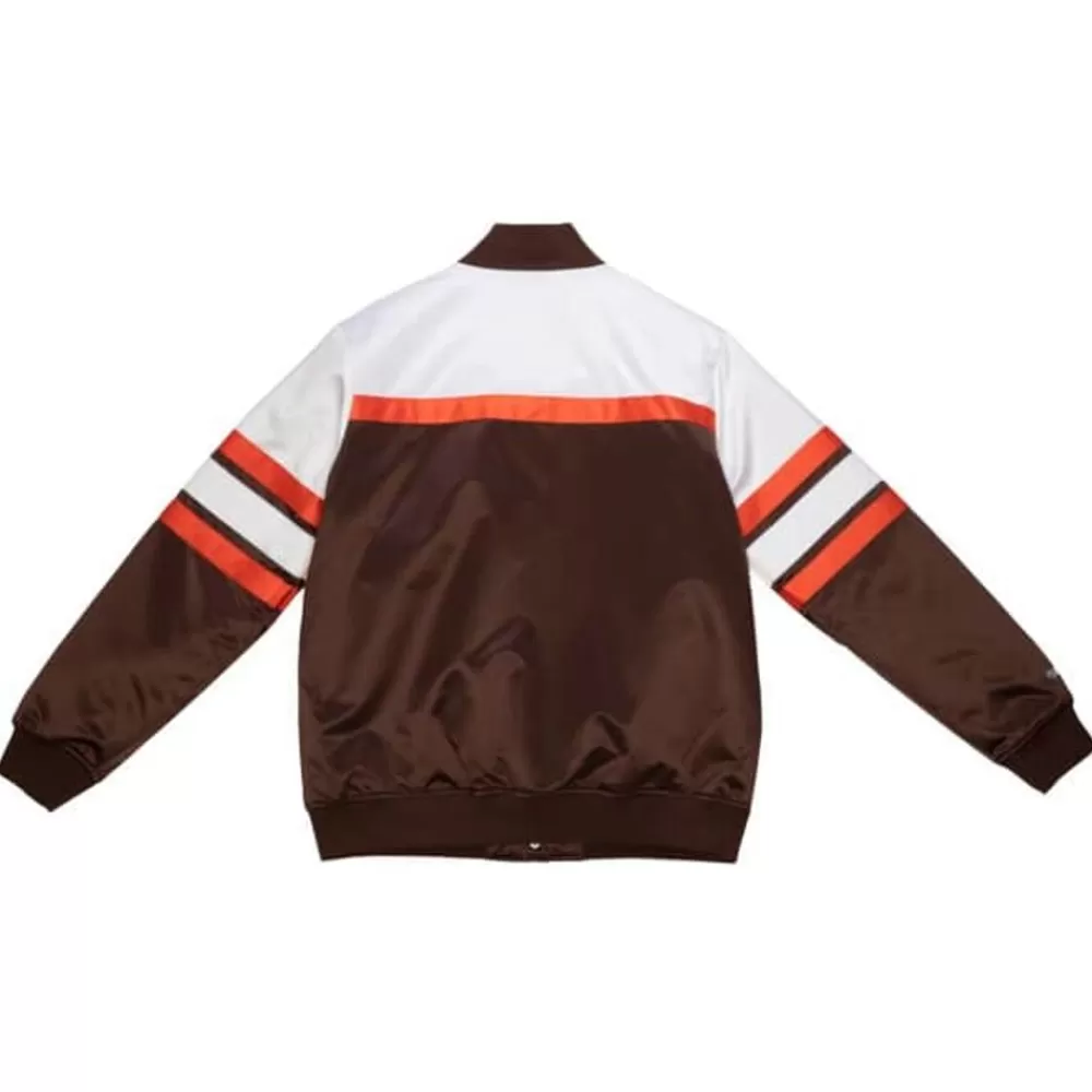 Apparel Mitchell & Ness Jackets & Outerwear-Special Script Heavyweight Satin Jacket Cleveland Browns