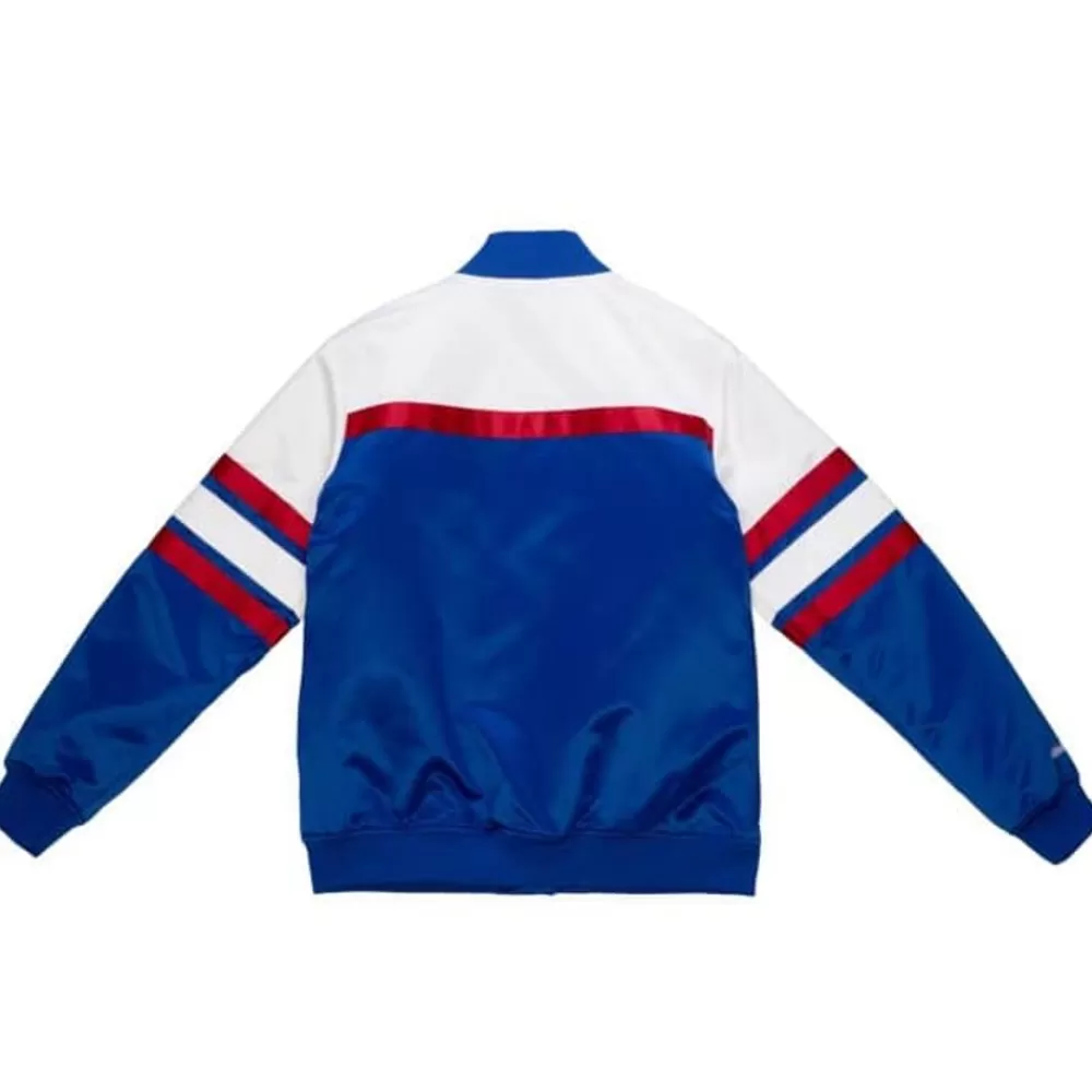 Apparel Mitchell & Ness Jackets & Outerwear-Special Script Heavyweight Satin Jacket Detroit Pistons