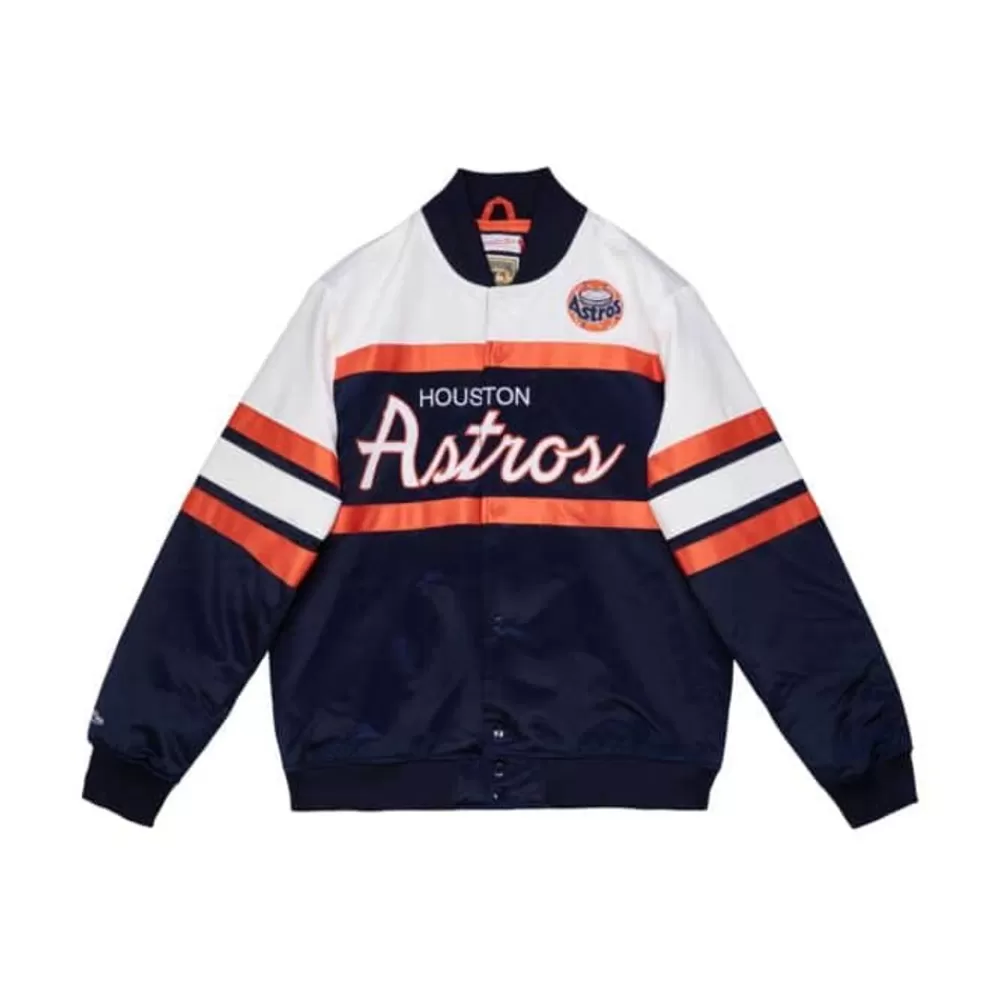 Apparel Mitchell & Ness Jackets & Outerwear-Special Script Heavyweight Satin Jacket Houston Astros