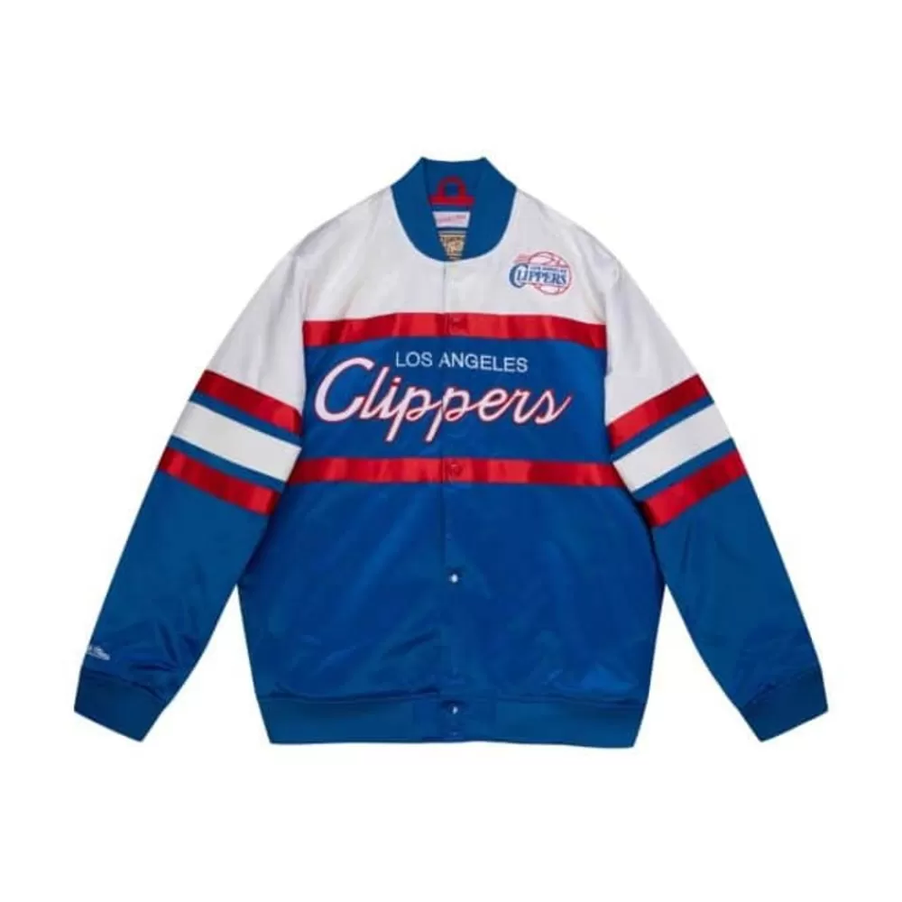 Apparel Mitchell & Ness Jackets & Outerwear-Special Script Heavyweight Satin Jacket Los Angeles Clippers