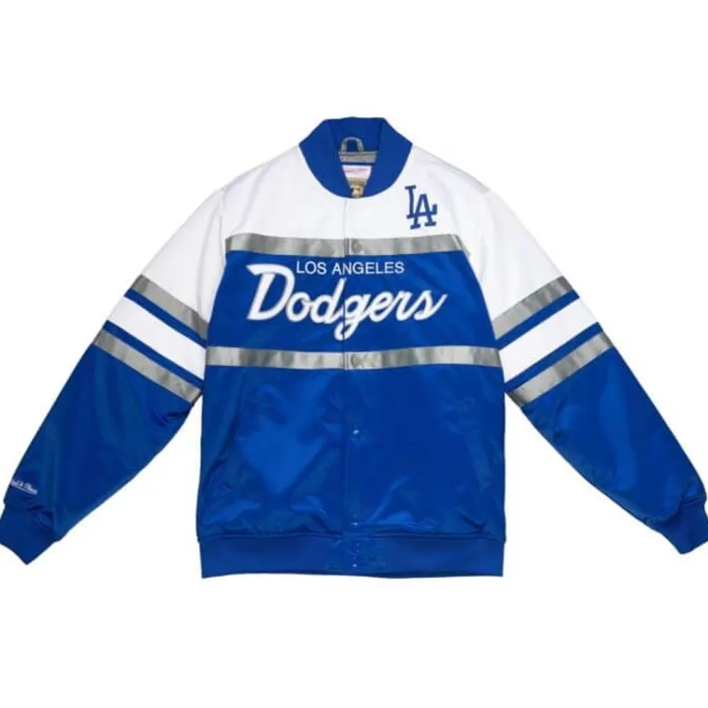 Apparel Mitchell & Ness Jackets & Outerwear-Special Script Heavyweight Satin Jacket Los Angeles Dodgers