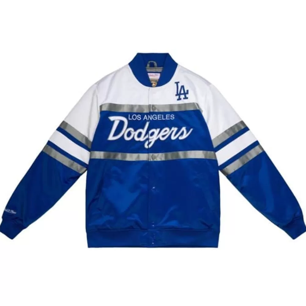 Apparel Mitchell & Ness Jackets & Outerwear-Special Script Heavyweight Satin Jacket Los Angeles Dodgers